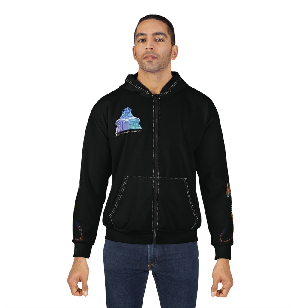 Tiger Graphic Zip Hoodie – Bold All-Over Print Animal AOP
