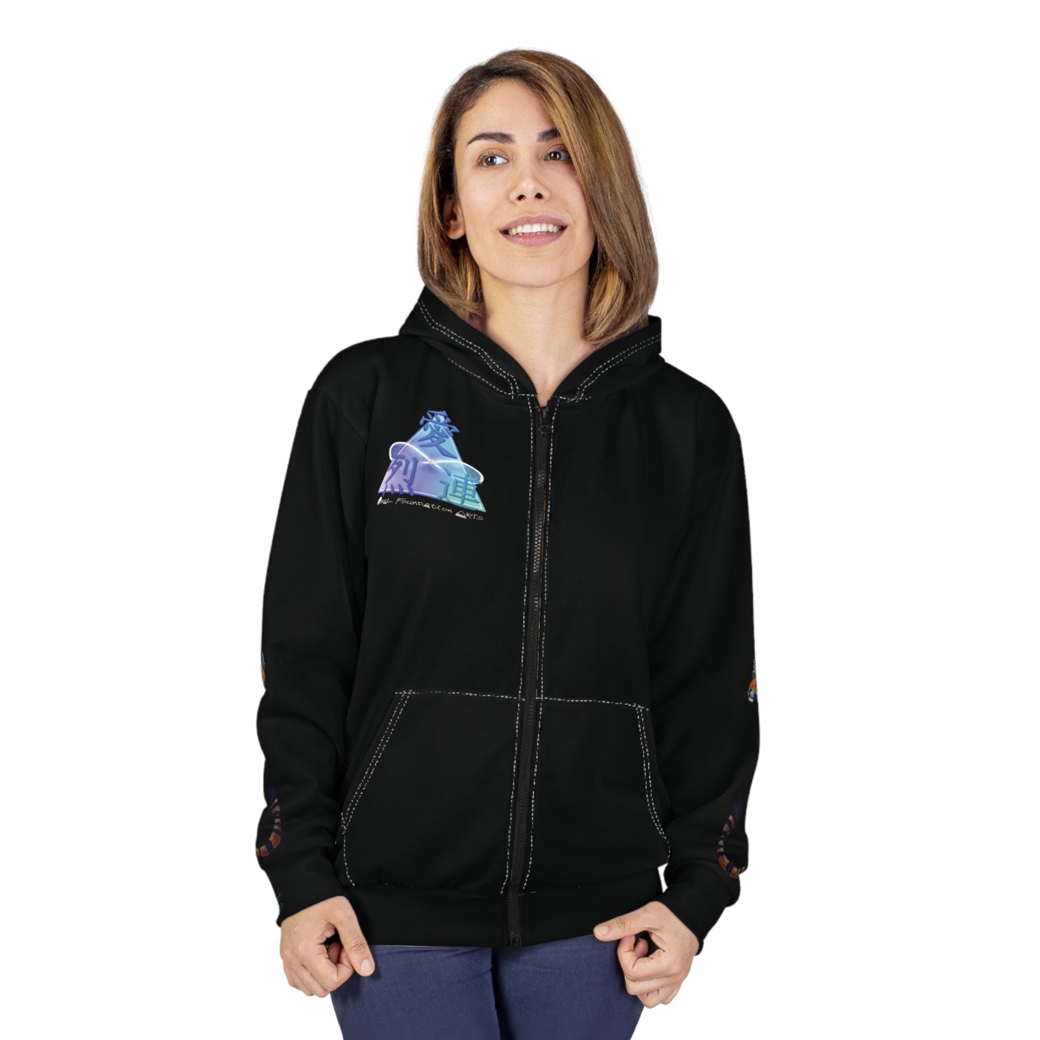 Tiger Graphic Zip Hoodie – Bold All-Over Print Animal AOP